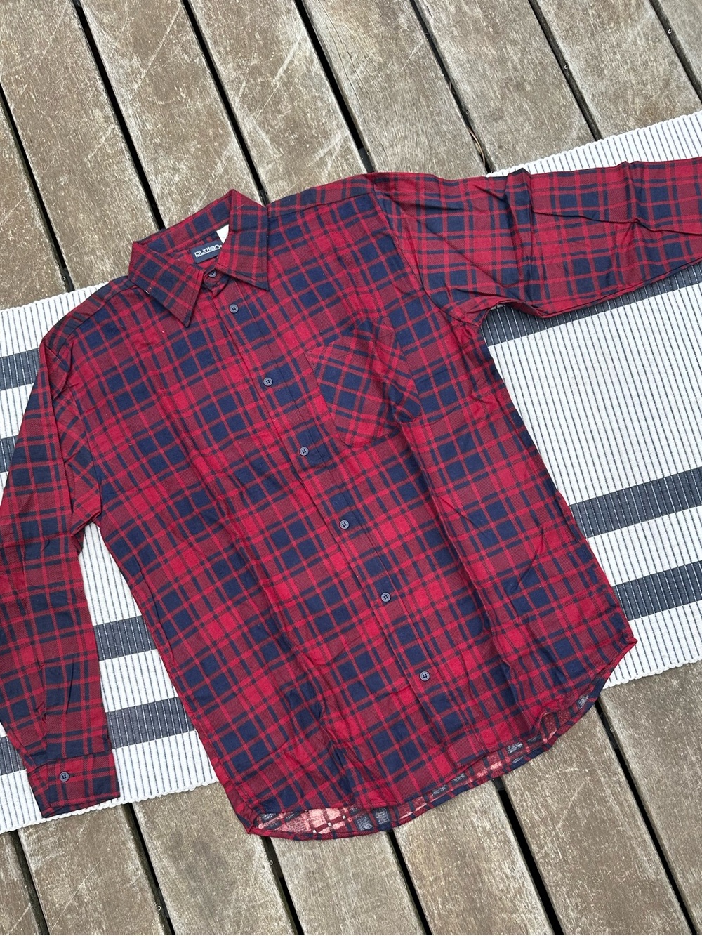Puritan Red and Navy Plaid Button-Down Shirt - Men